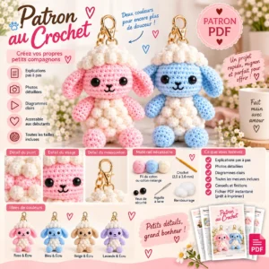 Patron Crochet Porte-Clés Mouton | Amigurumi Keychain Crochet Débutant