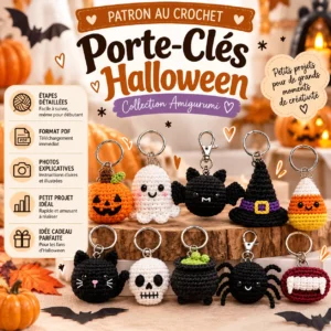 10 Patrons Crochet Halloween PDF | Bundle Amigurumi Porte-Clés