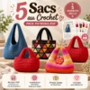5 Sacs au Crochet – Pack PDF (1) 5 patrons sacs crochet pdf
