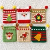 Crocheted Christmas Pouches Flat Lay Patron Sacs de Noël au Crochet PDF – 6 Modèles Festifs