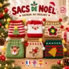 Festive Crochet Christmas Bag Collection Pack de 6 patrons PDF de sacs de Noël au crochet avec motifs festifs