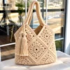 Patron crochet PDF – Sac tote granny à fleurs en losange (français, 20 pages)